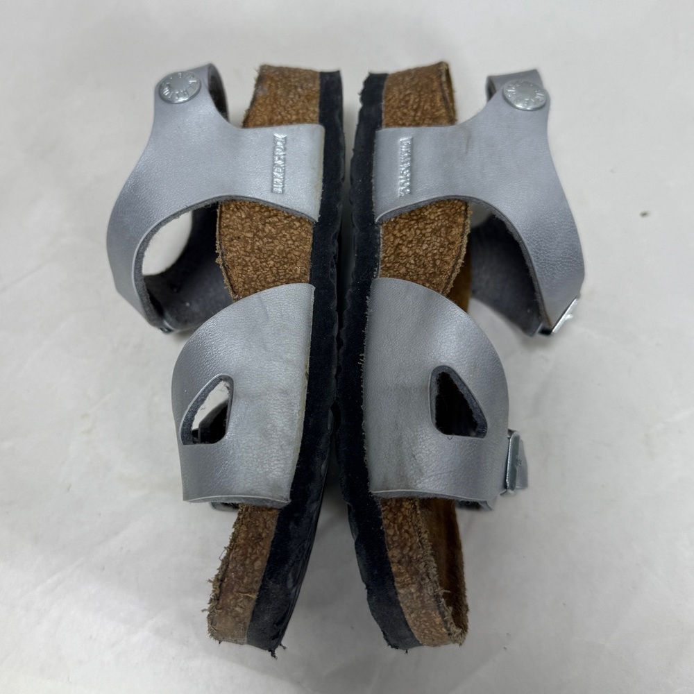 Little Kids Silver Rio‎ Birkenstock Strap On Sandals-Size 27 (US 9-9.5) - Picture 4 of 15